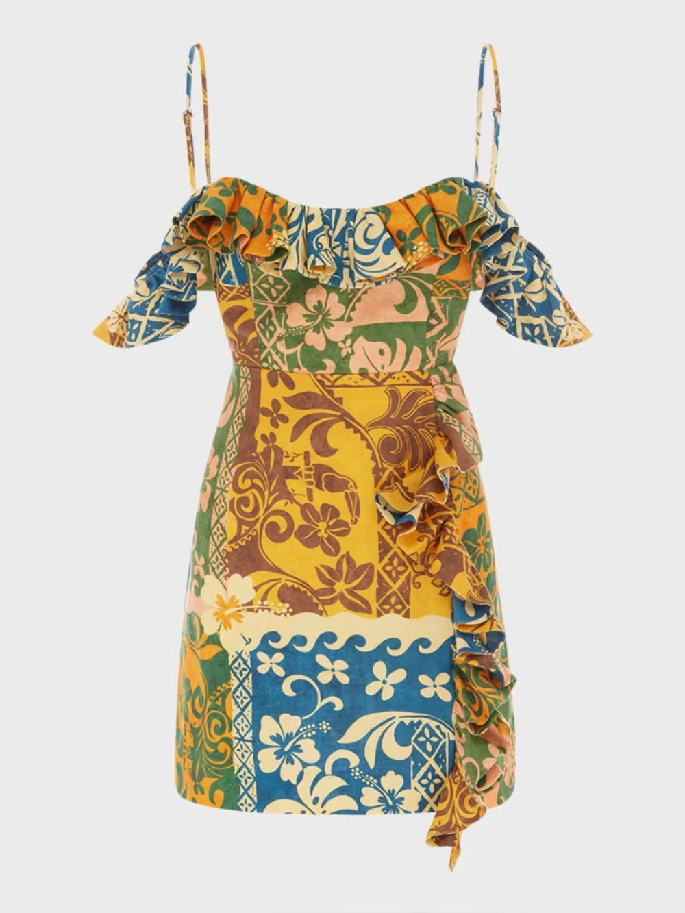 Alemais Floral Patchwork Ruffle Dress